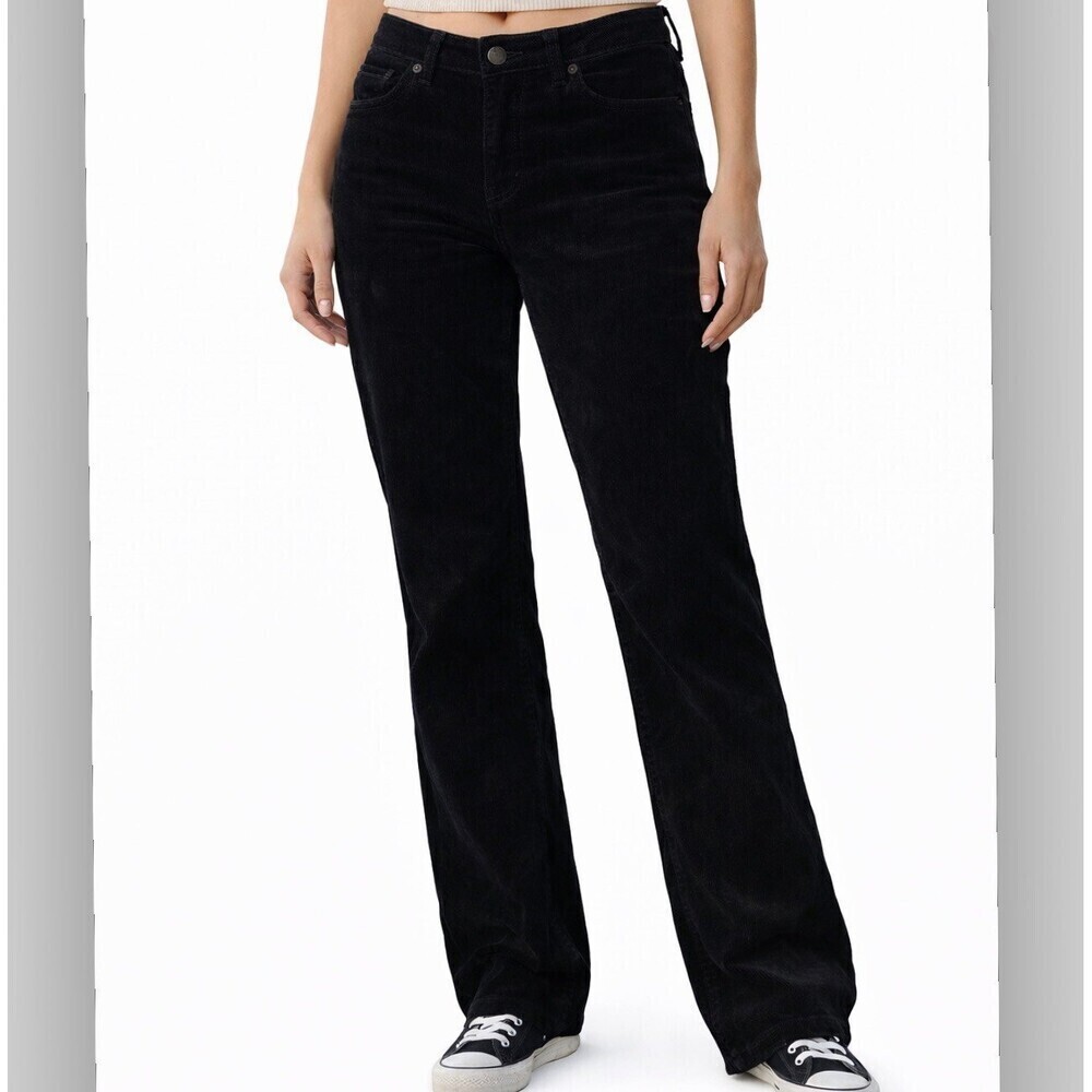 J. Jill Black corduroy slim straight leg comfort pants SZ 12 with stretch